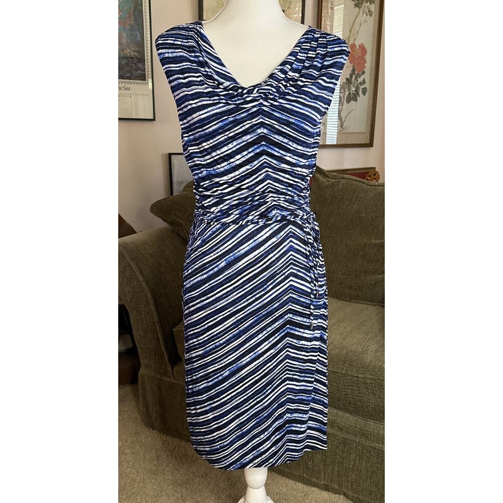 Calvin Klein Blue Mesh Belted Dress Size XS